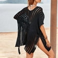 thumbnail image 3 of Maillot de Bain Femme Rayé Transparent Couverture d'Été Plage Ample Chandail-Over, 3 of 5