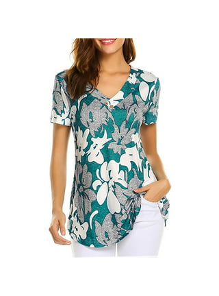 AXXD Blouses for Lady O-Neck Love Printed Pullover Women Shirts Under$5  Dollar Clearance White 6 