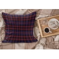 thumbnail image 2 of Checkered Fluffy Throw Pillow Cushion Cover, Vibrant Colored Old Fashion Pattern Folkloric British Culture Inspired, Decorative Square Pillow Case, 28" x 28", Royal Blue Red Black, by Ambesonne, 2 of 5