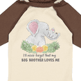 thumbnail image 4 of Inktastic I'll Never Forget That My Big Brother Loves Me Cute Elephant Boys or Girls Long Sleeve Baby Bodysuit, 4 of 5