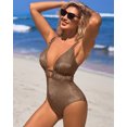 thumbnail image 5 of Attraco Women Sexy Sequinned One Piece Swimsuits Plunge V Neck Strappy Bathing Suit Hollow Out Monokini Swimwear, 5 of 8