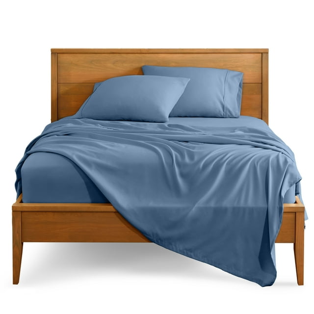 Bare Home Premium 1800 Collection 4-Piece Bed Sheet Set, Full, Coronet Blue