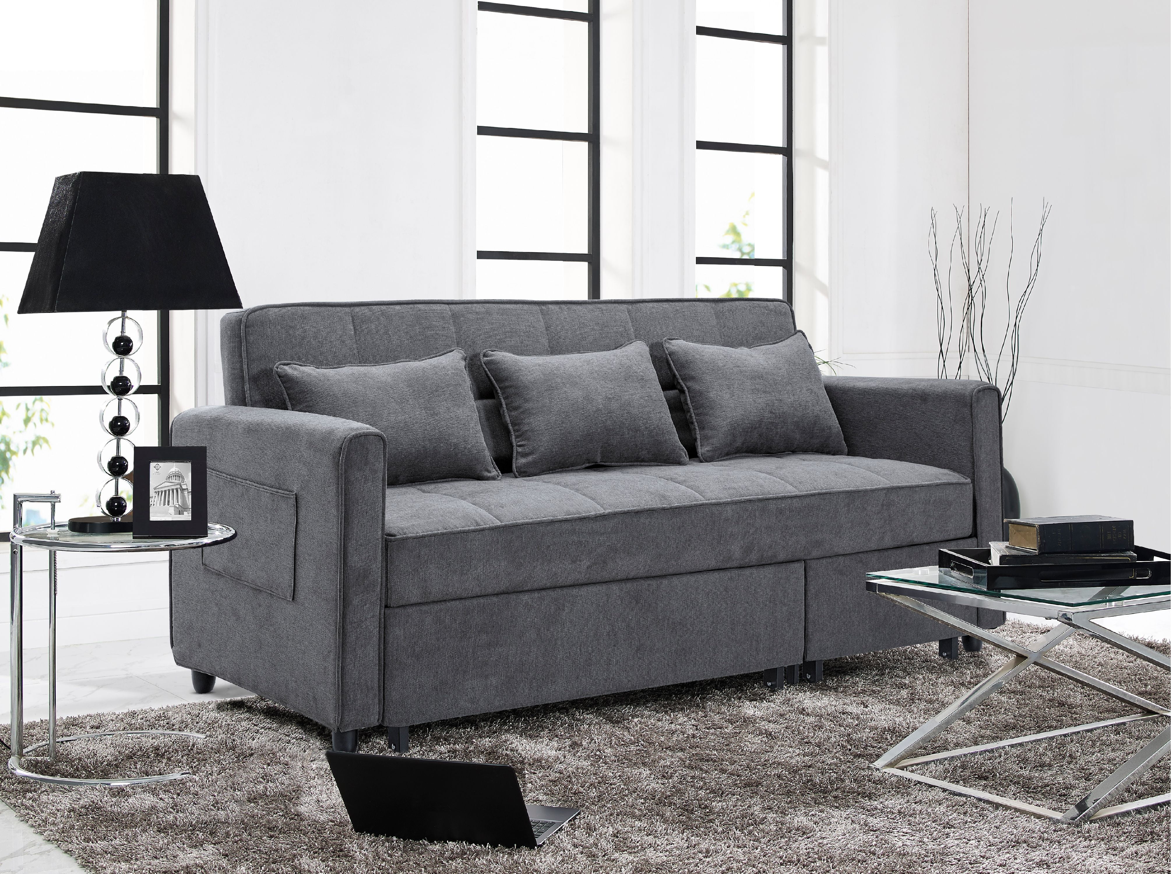 relax-a-lounger hinton king sofa bed gray