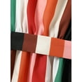 thumbnail image 6 of Gureui Sister Matching Sling Dress/Jumpsuit, Sleeveless Colorful Stripe Pattern Slim Waist One-Piece Clothes with Belt, 6 of 9