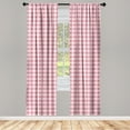 thumbnail image 3 of Ambesonne Pink Polka Dots Curtains, Abstract Rounds Art, Pair of 28"x84", Pale Pink Dried Rose, 3 of 5