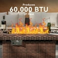 thumbnail image 4 of Aoxun 44" Propane Fire Pit Table – 60,000 BTU Outdoor Gas Fire Pits with Removable Lid & Waterproof Cover, Lava Rocks Rectangle Gas Firepit Table for Outside Patio Brown, 4 of 16