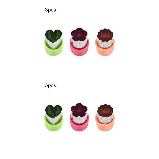 Kearding Molde para rebanar verduras, 3 piezas, portátil, reutilizable, lavable, pulido, antideslizante, molde de acero inoxidable, forma de Type2 NO2