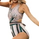 thumbnail image 1 of Naiovety Traje de baño de estilo clásico para mujer con traje de baño de amplia aplicación Ropa de playa Traje de baño de playa Traje de baño Hojas l, 1 of 4