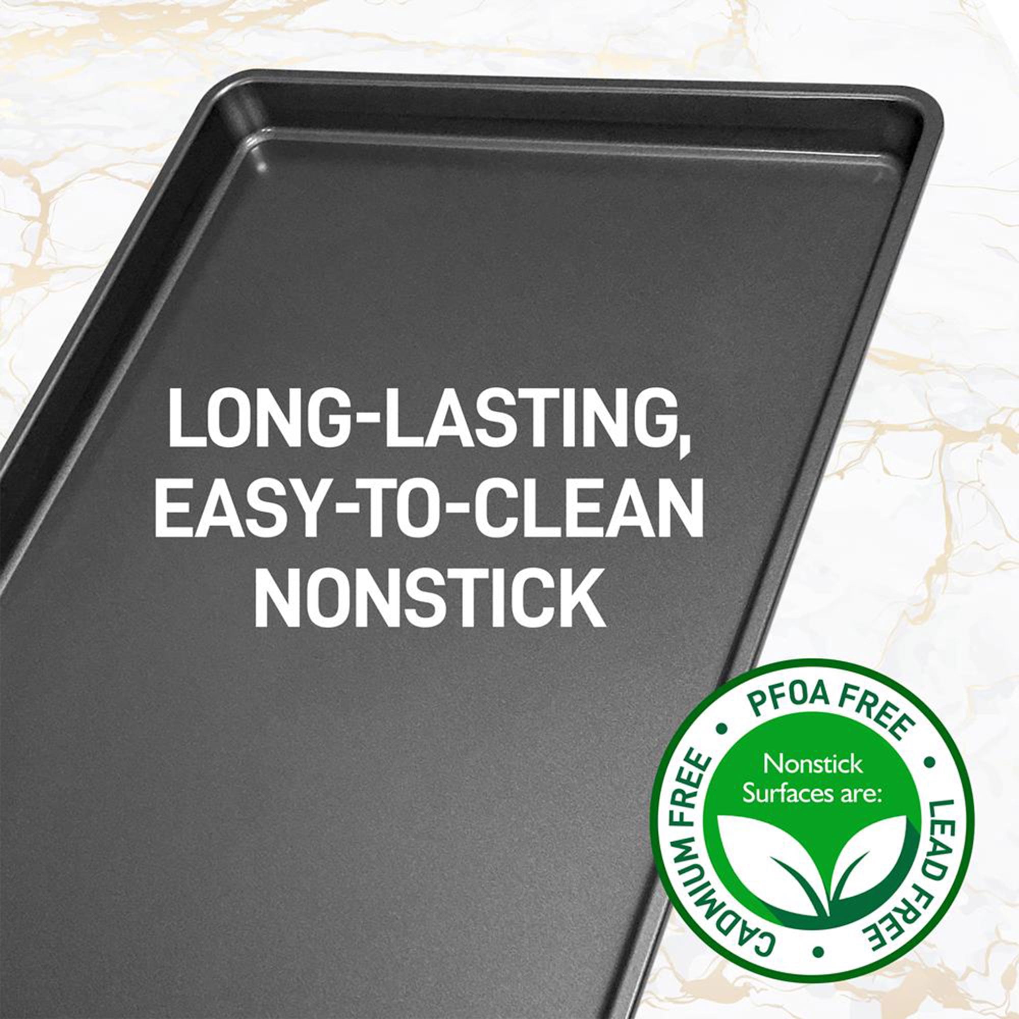 NutriChef Extra Large Nonstick Rimmed Cookie and Baking Sheets, Set of 2