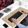 thumbnail image 2 of Long Mouse Pads for Desk,Golden Christmas Pattern Desk Mats on Top Of Desks, Desk Mouse Pad Extra Large with 3mm Non-Slip Base and Stitched Edge for Gaming,Office,Work,Home 31.5x15.7in, 2 of 5