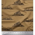 thumbnail image 1 of Soimoi Brown Velvet Fabric Stripe & Sydney Opera House Architectural Decor Fabric Printed Yard 58 Inch Wide, 1 of 3