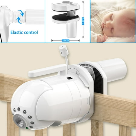 Infant Optics Baby Monitor Camera Baby Monitor Crib Mount Camera Shelf - Video Stand for Nursery - Universal Holder Compatible with Infant Optics DXR 8 and Most Other Baby Monitors - Attaches to Crib Cot Shelves or Furniture ()