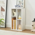 thumbnail image 2 of VECELO 3 Cubes Bookcase Set of 2, Modern 2-Tier Storage Organizer Wood Bookshelf for Home Office Study Living Room, White, 2 of 7