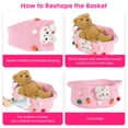 thumbnail image 4 of PinkSheep Easter Basket with Handles, Small Woven Easter Bunny Gift Storage Basket Rabbit Baskets Empty with Plastic Wrap Bag & Ribbons, Pink, 4 of 7