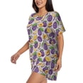 thumbnail image 2 of Fotbe Plum Print Pajama Set for Women 2 Piece Loungewear Short Sleeve Tops and Shorts Set Soft Sleepwear-4X-Large, 2 of 7