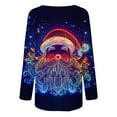 thumbnail image 5 of Enjoytime Long Sleeve Blouses for Women Christmas Printed Crew Neck Trendy Casual Shirt Classic Fashion Plus Size Tops Multicolor XXL, 5 of 5
