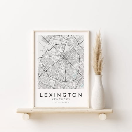 POSTER LEXINGTON Kentucky KY City Map, Gift Map, Map Poster, map gift, engagement map print, new job gift, gifts for her-UNFRAMED