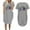 Gray, variant on Dresses for Women 2023 Plus Size Summer Casual Midi Dresses For Women 2023 Women'S Summer Fashion Flag Print Casual Short Sleeve With Pocket Round Neck Loose Dress