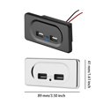 thumbnail image 2 of Kenally USB para coche, cargadores portátiles ligeros, piezas de repuesto de carga, enchufes dobles, accesorios para autocaravanas Accesorios para vehículos recreativos Negro Kenally VI018550-01B, 2 of 6