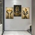 thumbnail image 2 of FCCUYE Canvas Wall Art Painting African Woman Pictures Modern Gold Black Woman Holding Gold Jewelry Posters Prints Artwork Home Decor for Living Room Bedroom Office d - 12"x16"x3pcs, 2 of 7