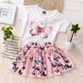 thumbnail image 2 of Butterfly Robe pour Bébé Filles Ensemble T-shirt + Jupes Vêtements 1-6 Ans, 2 of 5