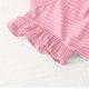 thumbnail image 4 of Camiseta de tirantes de cuello redondo para niños, primavera y verano, color liso, mangas abullonadas, manga corta, cuello redondo, camiseta para niños, camiseta de poliéster para niños., 4 of 5
