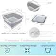 thumbnail image 3 of Collapsible Wash Basin with Drain Plug - 2.4 Gallon Foldable Kitchen Sink for Baby Bottles, RV Camping, Space-Saving Dish Tub (Gray-Gray), 3 of 7
