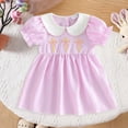 thumbnail image 2 of Xudanell Easter Dresses for Toddler Girls Embroidered Graphic Baby Girls Dresses with Puff Sleeve Trendy, 2 of 7