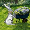 thumbnail image 2 of Metal Easter Rabbit Decor, Indoor Outdoor Standing Easter Bunny Decor Galvanized Decoration for Home Spring Easter Rabbit Statue Yard Ornament Bunny Decoration for Garden Decor (14X24.5in), 2 of 6