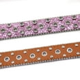 thumbnail image 3 of Previn Women's Rhinestone Faux Leather Belt Bling Mardi Gras Disco Metal Buckle Basic Buckle Metal Medium Pink 26.5inches-31.5inches, 3 of 4