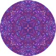 thumbnail image 1 of Ahgly Company Machine Washable Indoor Round Transitional Jasmine Purple Area Rugs, 4' Round, 1 of 7