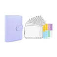 thumbnail image 1 of Carpeta con cremallera, carpeta transparente, sobres, cuaderno, papel A6, cuero sintético, oficina Púrpura, 1 of 9