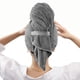 thumbnail image 1 of Toalla de secado de cabello absorbente de agua de Color sólido grande, toalla de microfibra para el cabello con correa elástica, toalla suave de secado rápido, 1 of 5