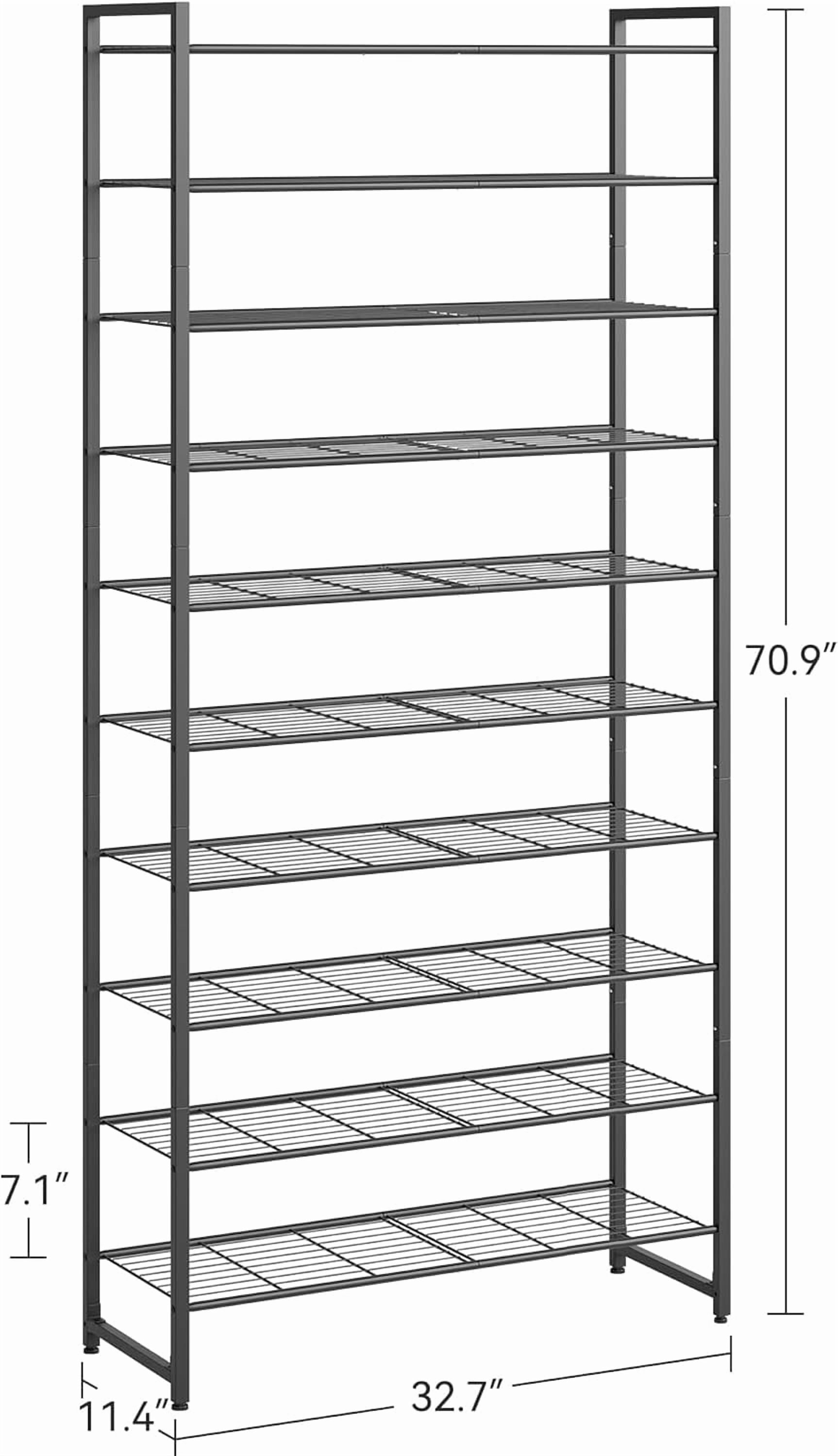 Shoe Rack for Closet, Metal Shoe Organizer, 8 Tier Garage Shoe Rack Max Holds 40 Pairs,Shoe Storage Shelf,Entryway