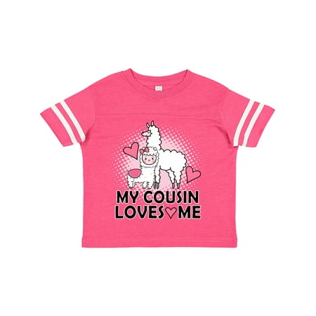 

Inktastic My Cousin Loves Me Llama Gift Toddler Toddler Girl T-Shirt