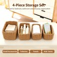 thumbnail image 5 of AWAYTR Hand Woven Storage Baskets 4 Pack, Multi Size Rectangular Organizer Bins for Bathroom Bedroom Home Organization, 5 of 8
