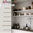 thumbnail image 4 of S4sassy Self-Stick Decorative Wallpaper, Art Deco Line Print Wall Paper, Textured Vinyl Waterproof Contact Paper, Grey, 25"x120"inch Removable Renter Friendly Wall Covering For Bedroom, Dining room, 4 of 9