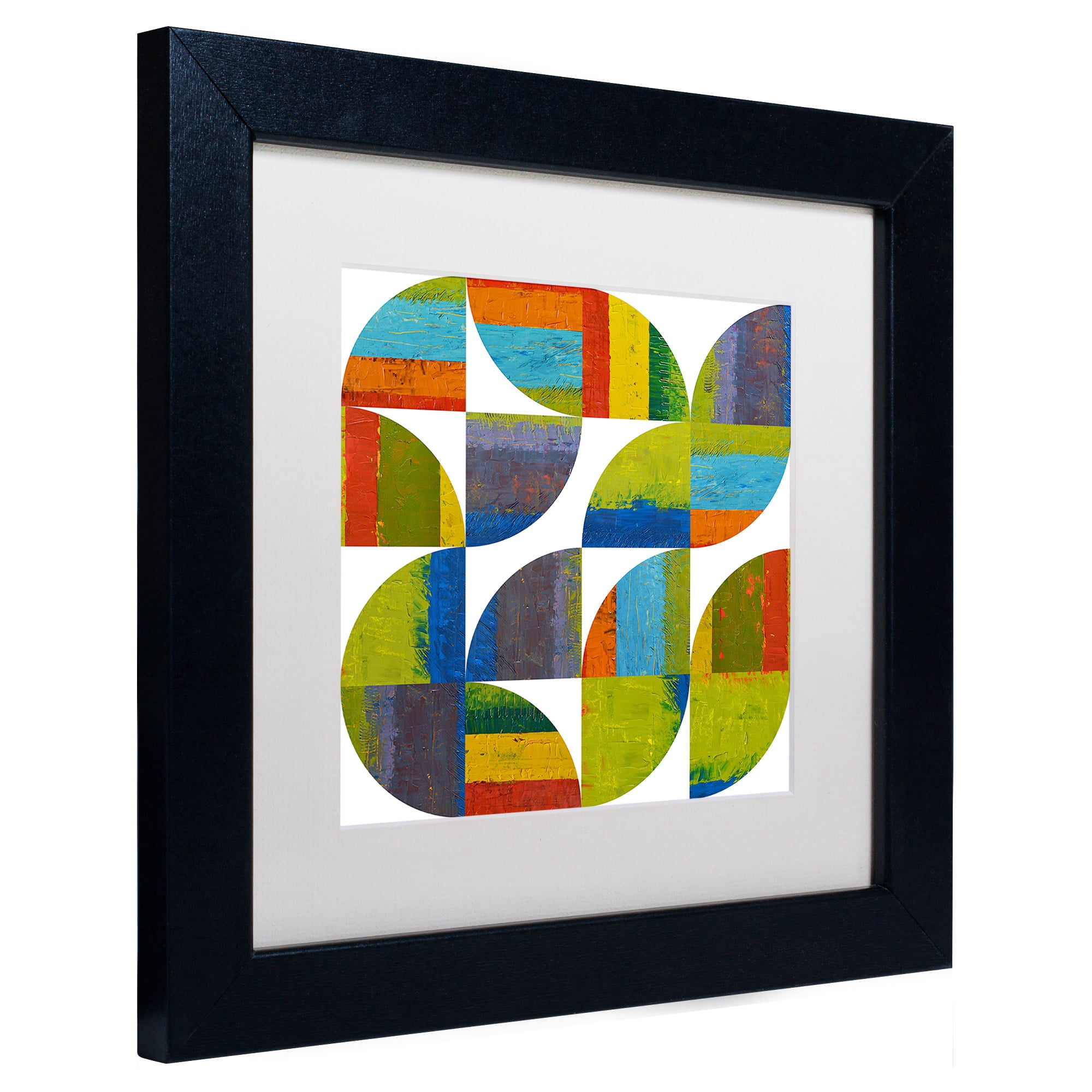 Trademark Fine Art "Quarter Rounds 6.0" Canvas Art by Michelle Calkins, White Matte, Black Frame