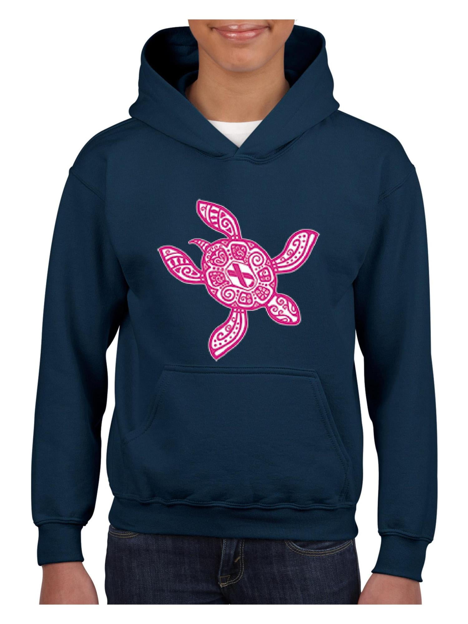 IWPF - Youth Pink Hawaiian Sea Turtle Hoodie For Girls and Boys ...