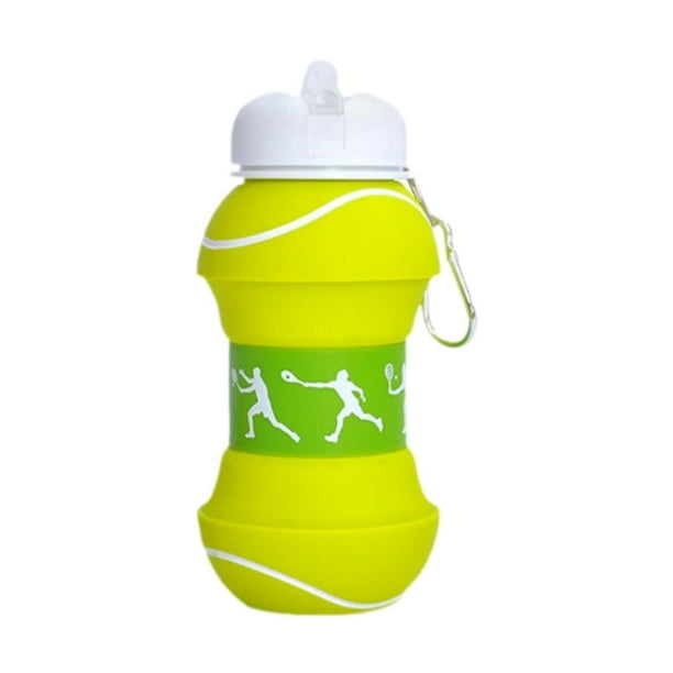 Botella de agua compacta para niños, botella deportiva de silicona reutilizable para actividades al aire libre