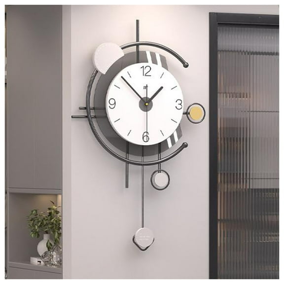 59x36cm Large Wall Clock for Living Room, Modern Decorative Metal Silent Non Ticking Wall Clocks for Home Decor Bedroom Kitchen Office,