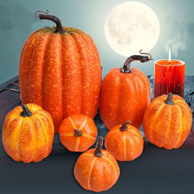 Calabazas falsas,Calabazas falsas Modelo Calabazas artificiales pequeñas,Calabazas de espuma falsas realistas Lindas calabazas de espuma realistas,Mini simulación de calabazas modelo Naranja