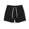 thumbnail image 5 of Mens Shorts Athletic Solid Color Tie Suit Cool Breathable 4 Inch Shorts Daily Wear Black L, 5 of 7