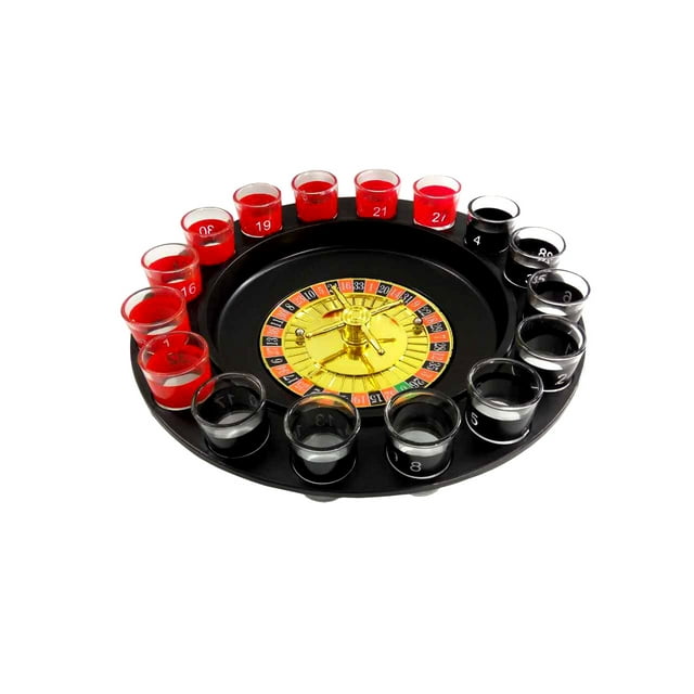 FixtureDisplays® Shot Glass Roulette, Drinking Game Set - (2) Balls & (16) Glasses 16869