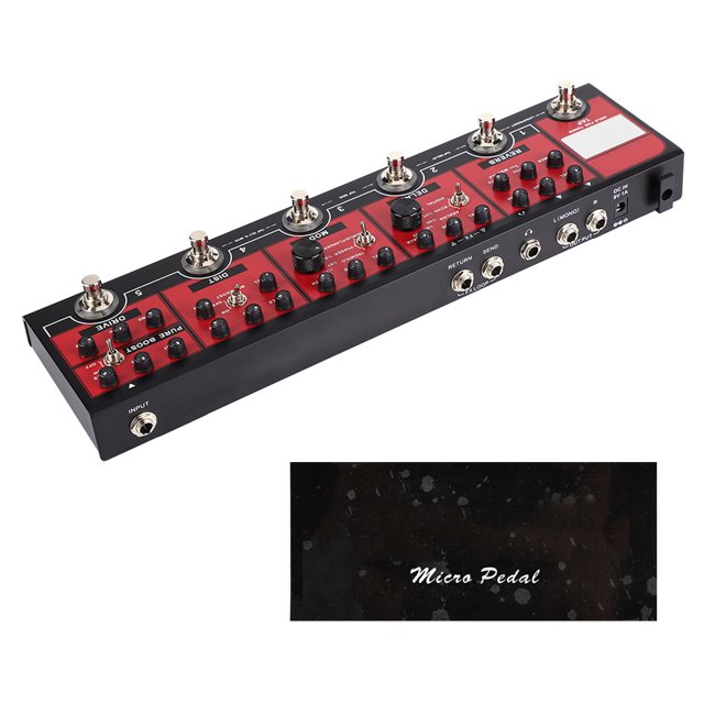 Mini compresor analógico para guitarra eléctrica con efecto de pedal True Bypass y carcasa metálica.
