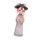 thumbnail image 5 of Estatua de resina de niña, figura en miniatura, vestido popular, decoración de escritorio tradicional Gato 12x8x22cm, 5 of 9