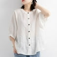 thumbnail image 2 of Women's Vintage O-Neck Three Quarter Sleeve Plus Size Top - Comfortable for Daily or Casual Wear, 2 of 7