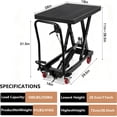 thumbnail image 3 of Hydraulic Lift Table Cart 500 lbs Capacity 28.5 In Single Scissor Lift Table with Non-Slip Pad and Locking Wheels for Material Handling Black, 3 of 7