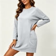 thumbnail image 5 of Tqcoqu Women's Casual Sweatshirt Dress,Round Neck Long Sleeve Tunic Dresses,Pullover Blouse Tops with Pockets, 5 of 9