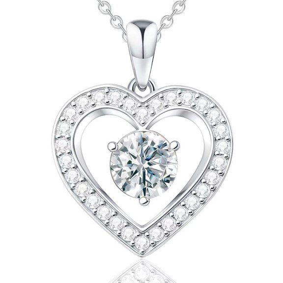 Tilga Infinity Heart Necklace for Women. 925 Silver Plating Heart Necklace for Girlfriend, Love Heart Pendant on 18" Chain with 2" Extender (Rose Gold or Gold Plated)